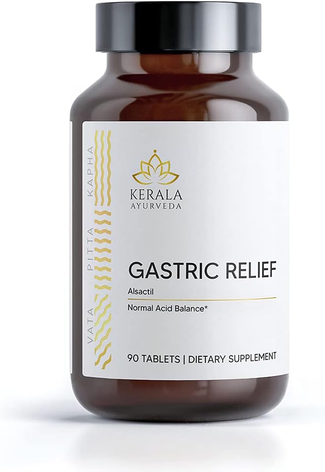 Kerala Ayurveda Gastric Relief טבליות | Natural Prebiotic for Healthy Stomach Acid Balance | Relieves from Stomach Discomfort and Gas | איידס