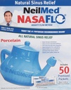 NeilMed Nasaflo Porcelain Neti Pot, 50 Count (חבילה עשויה להשתנות)