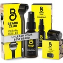 Beard Club Premium Derma Roller & Biotin Beard Growth ויטמין Spray - Micronedle Roller for Men and Women with 540 Titanium Microneedles - Beard Roller & Beard Oil for Face, Body and Scalp.
