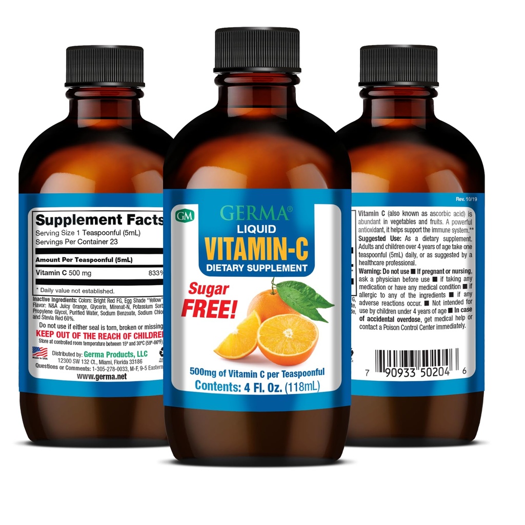 גרמה סוכר חינם ויטמין C. 500 מ"ג, תוסף תזונה מהיר. Immune System Booster