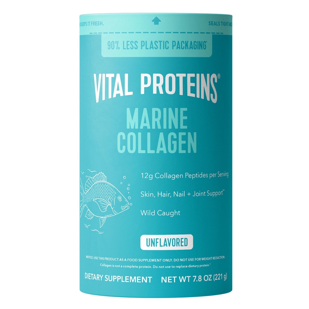 חלבון Vital חלבונים Marine Collagen Peptides אבקת תוספת של שיער העור משותף - hydrolyzed Collagen - 12g לכל משרת - 7.8 oz Canister