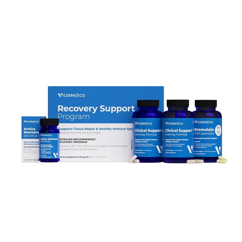 VitaMedica - Arnica מונטנה 30X + Bromelain עם Quercetin + תמיכה קלינית פורמולה Bundle