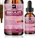 Shilajit Resin נוזל טיפות | אורגני Shilajit 85+ Trace מינרלים מורכבים עם Ashwagandha, Turmeric, גינזנג, Chaga תוספת לתמיכה, אנרגיה Booster - טבעוני טבעוני