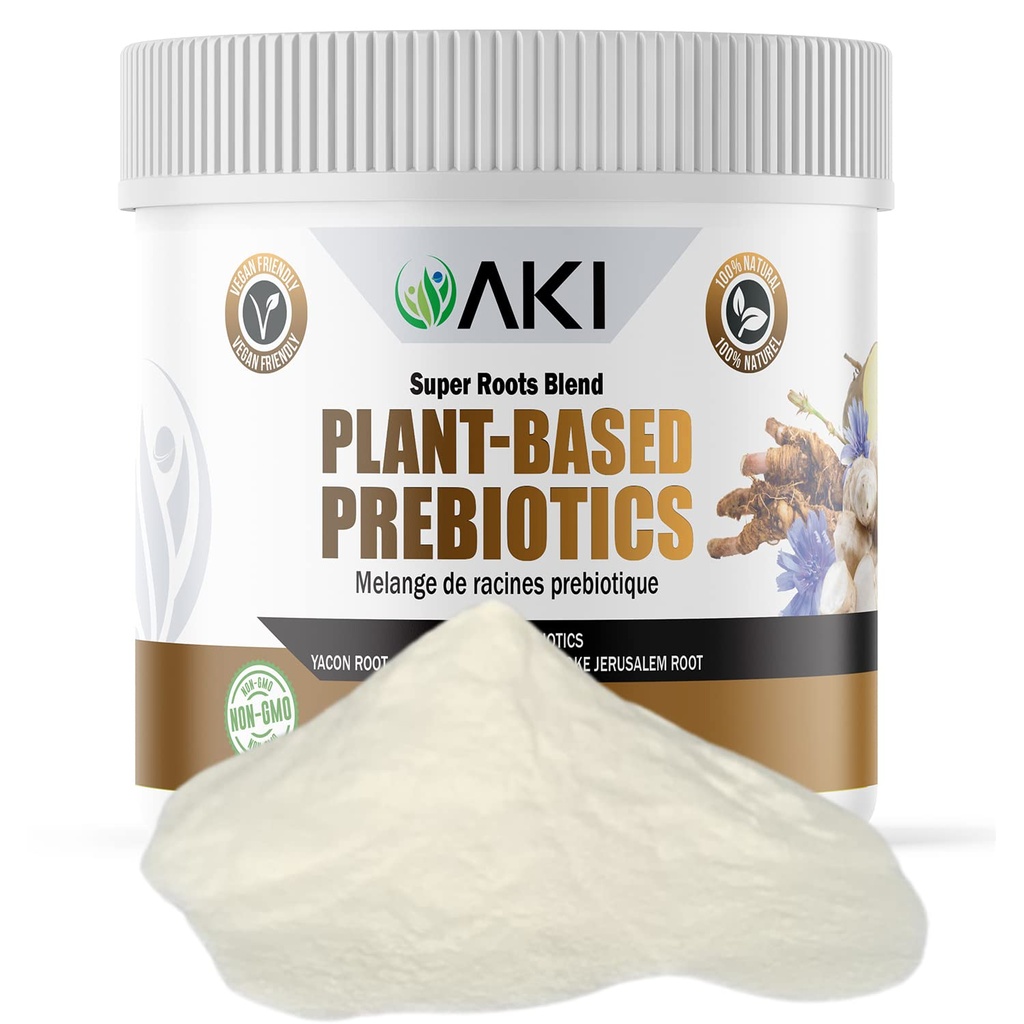 AKI Plant-based Prebiotic Band (6oz/170g) - מקור אידיאלי של FOS & Inulin - Nourish Intestinal Pllor & Immunity - אידיאלי עבור שייק חלבונים, Juice, Smoothies - Keto Friendly, Vegan, Gluten & GMO חינם