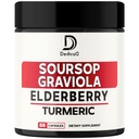 11in1 Graviola Soursop כמוסות - מעורב עם Elderberry, Turmeric, ג'ינג'ר, Milk Thistle, Cranberry & More - תמיכה חיובי Mood, מערכת החיסון וניהול גוף