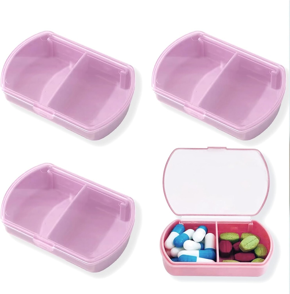 4PCS Small Pill טיולי גלולת גלולות חמוד מארגנת גלולה עבור Purse Portable Daily Medicine מארגנת 2 השוואת גלולות הולדר עבור ויטמינים, שמן דגים, תוספים