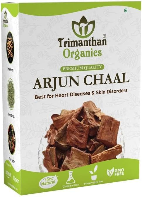 Senta Organics Arjun k Chaal - טרמינליה Arjuna- Arjuna עץ Bark - Raw | Lowers Bad Cholesterol (400 GM).