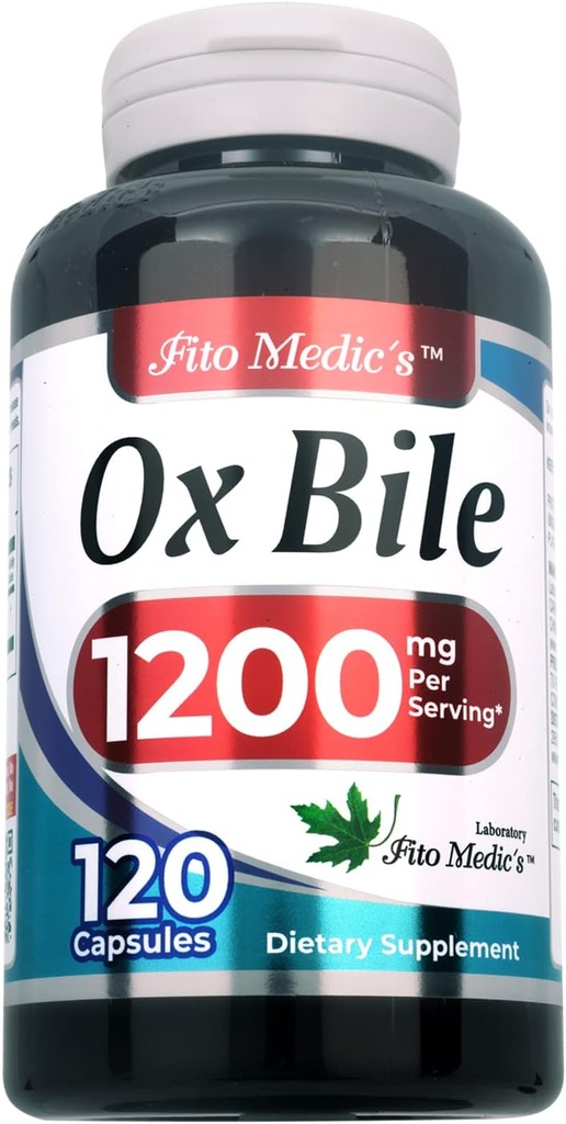 Lab - Bile Salts, Ox Bile, 1200 מ"ג לשרת, 120 Caps- Digestive Enzymes תוספת, ox Bile תוסף.