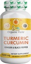 אורגני Veda Turmeric וג'ינג'ר קפסולות 120 גלולות - אורגני Turmeric Curcumin עם Black Pepper עבור תמיכה משותפת - non GMO, Gluten Free, Turmeric ו-Ging תוספת (95% כורכואידים)