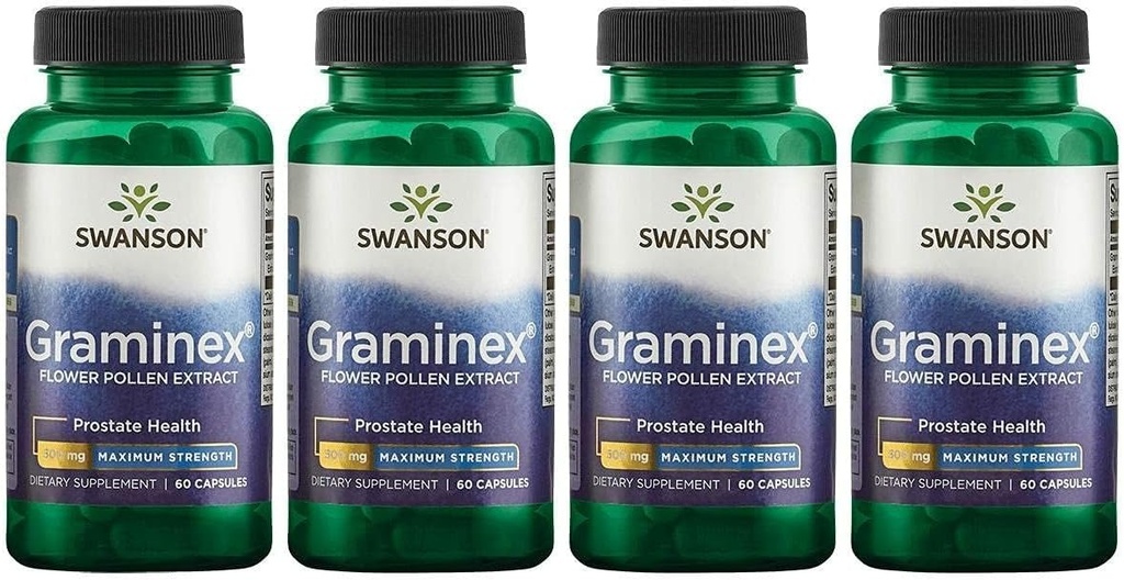 Savson כוח מקסימלי Graminex פרח לחלץ - תמיכה בריאות הערמונית, הפונקציה Urinary Tract, ו Kidney Health - Mens Health Supplement - (60 קפסולות, 500 מ"ג כל) (4 Pack)