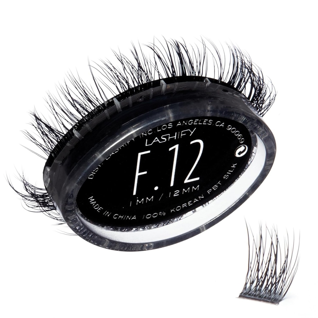Lashify Fluffy 12mm Gossamer Eyelashs Refill, שחור, קל DIY שקר Lashes כדי להוסיף מלא וממד שלישי