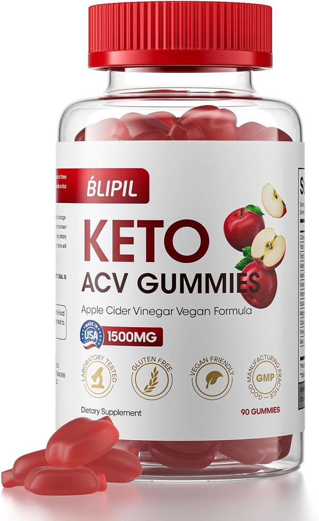 Keto ACV Gummies - Sugar Free Weight Loss Formula with 1500 מ"ג Apple Cider Vinegar for Men & Women - Gelatin-Free, Gluten-Free, Vegan & Non-GMO - 90 Count Count
