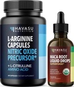 HAVASU NUTRITION אורגני Maca Root טיפות (60 משרתים) & L Arginine L Citrulline תוסף (30 משרתים)