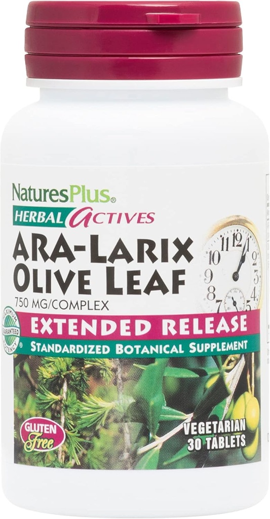 NaturesPlus Herbal Actives ARA Larix אולי Leaf - 30 טבליות - Immune Support Supplement, Extended Release Botanical Complex - Vegetarian, Gluten Free - 30 משרתים