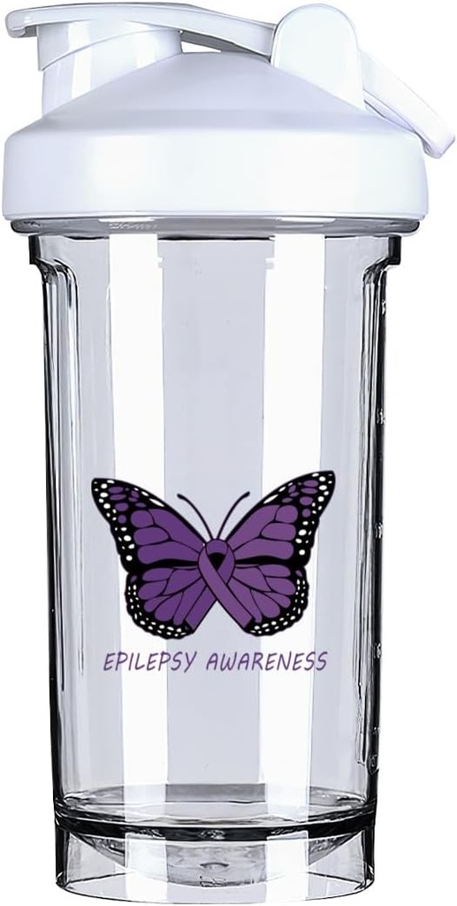 מודעות Epilepsy 18 Ounce Shaker בקבוק משקה Mixer Leak-הוכחה טרום חלבון Shakes Meal החלפת Shakes לבן לבן