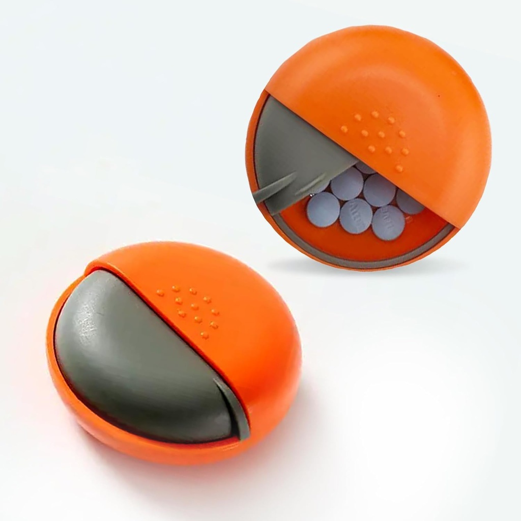 Round Travel Pill Organer - Portable Small Pill Box for Purse -קומפקטי, Leak-Proof Medicineer for Pills, ויטמינים, שמן דגים, תוספים - BPA-Free, Durable Design, 2.75