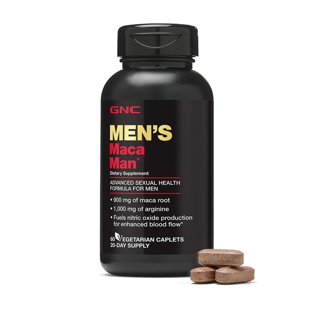 GNC Men's Maca Man, 60 קפסולות, דלקים Nitric Oxide הפקה לשיפור זרימת הדם