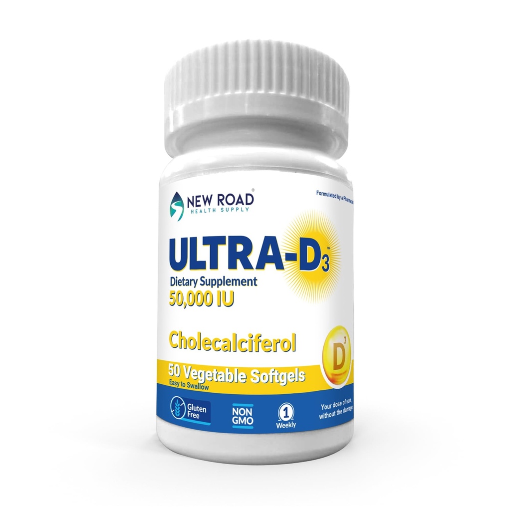 Once-Weekly Vitamin D3 50,000 IU Softgels, 50 Count Bottle, High Potency Vitamin D Supplement, Easy-to-Swallow, Extended Supply