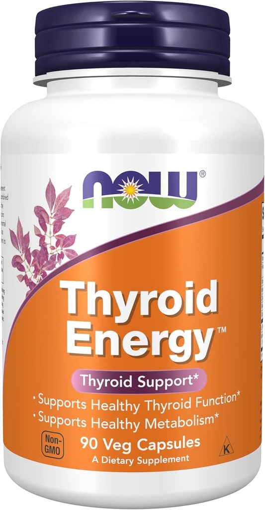 תוספי מזון עכשיו, Thyroid EnergyTM, Iodine ו Tyrosine בתוספת Selenium, Zinc ו Copper, 90 ואג קפסולות