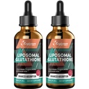 2000MG Liposomal Glutathione נוזל טיפות, Ultra High Absorption, Natural Detoxification, Immune System & Skin Supprot *, L-Glutathione, ויטמין C & Hyaluronic Acid, קפסולות חלופיות, 4.05 OZ