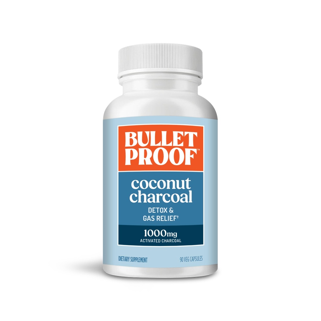 כריית הקוקוס חסינה Charcoal Detox ו- Gas Relief קפסולות, 90 Count, שמקורן ב-100% Shells קוקוס, הפעילה Charcoal for Bloating Support, Packaging May Vary