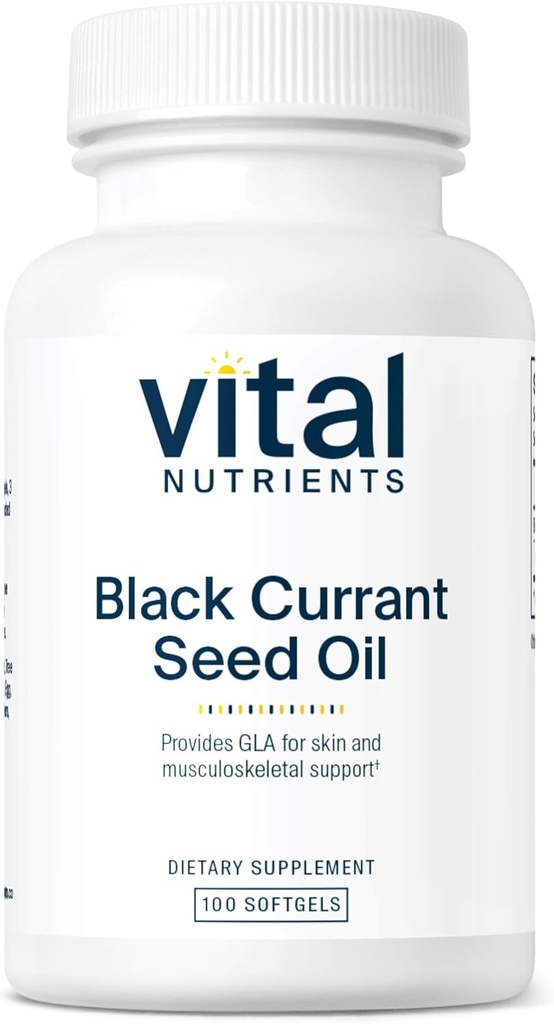 Vital Foodsents - Black Currant Seed שמן - אומגה 6 שומן המכיל - גאמה Linolenic Acid (GLA) - Cartilage, Joint, and Nerve Function Support - 100 Softgels לכל בקבוק