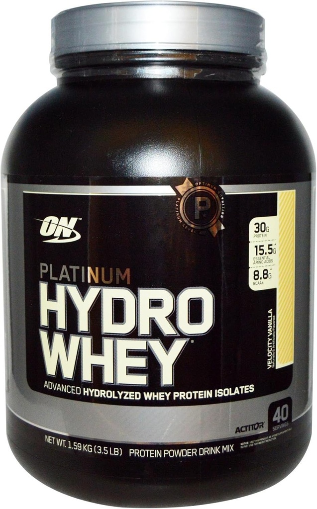 אופטימוס תזונה 100% פלטינום Hydro Whey Velocity Vanilla 3.5lb חלבון חלבון