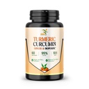 כורכומין Turmeric Curcumin עם ג'ינג'ר, BioPerine Black Pepper, 95% Curcuminoids, תמיכה משולבת ובריאותית, Antioxidant Tumeric תוסף, 60 קפסולות Veggie, המיוצר בארה"ב, על ידי SMS
