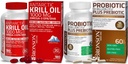 ברוונסון פרוביוטיקה 50 מיליארד CFU + Prebiotic עם Apple Polyphenols & Pineapple פירות אקסטרcאנטארקטי שמן קריל 1000 מ"ג עם אומגה 3 EPA DHA