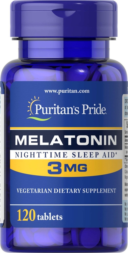פוריטנס גאווה מלטונין 3 טבליות Mg, 120 Count