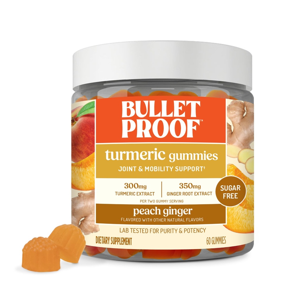 מגמי סוכר נקיים ללא כדורים ג'ינג'ר Turmeric, 60 Count, Keto Supplement for Joint and Inflammation Response Support, New and Improved Flavor and texure, Packaging May Vary