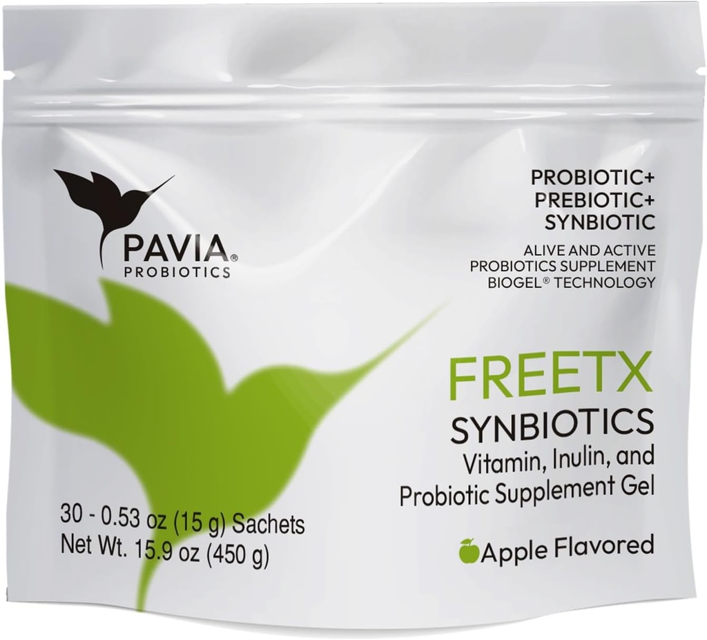 XAVIAX | Probiotic Gel | Got Health Supplements | 1 מיליון CFU | Apple | for Constipation, Decrease uric Acid רעלים ו- Gut Health בסך הכל | 30 sachets