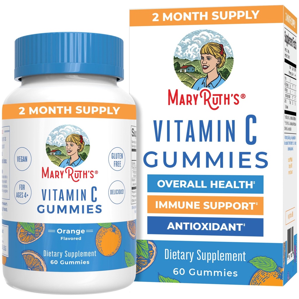 MaryRuth Organics ויטמין C Gummies | 2 חודשים אספקה | תוספת תמיכה עבור מבוגרים וילדים | ויטמין C Gummy ויטמינים
