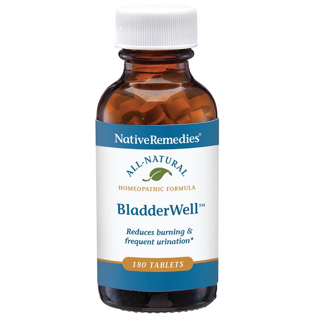 Native Remedies BladderWell Tablets - Natural Homeopathic פורמולה עבור Burning ו- Frequent Urination - תמיכה בריאות Bladder - 180 טבליות