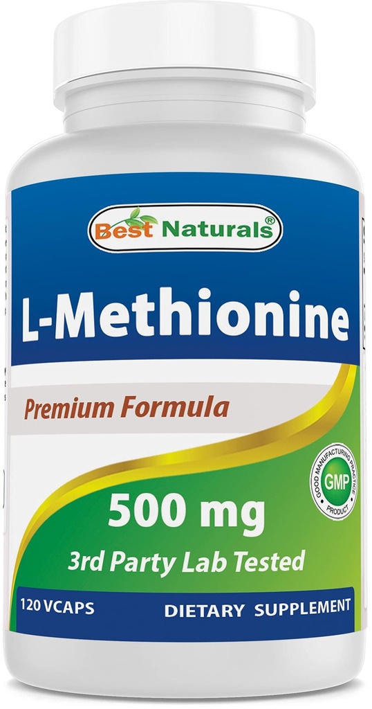 הטוב ביותר טבעי L-Methionine 500 מ"ג 120 קפסולות Veggie