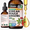 BIO KRAUTER Panax Geneseng לחלץ נוזל - קוריאני Red גינזנג תוספת אלכוהול חינם - תמיכה כספית - טבעוני, סוכר חינם - 2 Fl.Oz.