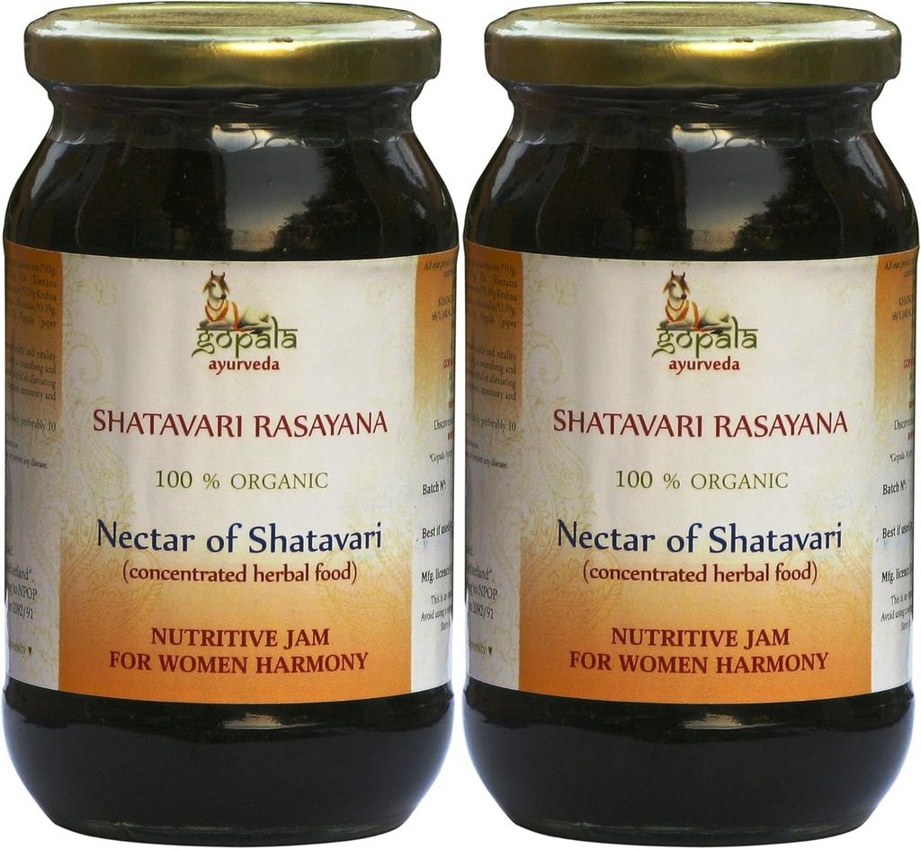 GOPALA AYURVEDA Shatavari Rasayana 250g - Ayurvedic Herbal Jam Made עם 100% USDA Certified Organic Herbs (Pack of 2)
