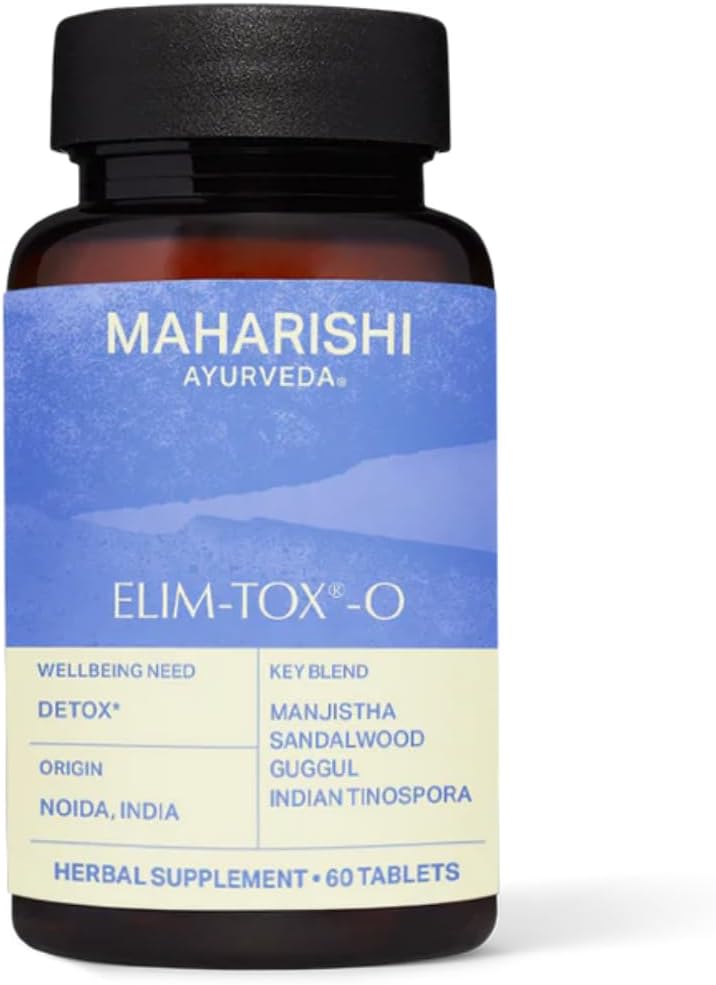 Maharishi Ayurveda - Elim-Tox-O Gentle Body Detox Herbal תוסף | תוספת של ניקוי קולון ובריאות כוללת Gut | Toxin Remover Cleanser for Liver & Blood (60 Tablet-500 מ"ג)