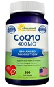 aSquared Nutrition CoQ10 (400mg Max Strength, 100 Veggie Capsules) - High Absorption Coenzyme Q10 Powder - Ubiquinone Supplement Pills, Extra Antioxidant CO Q-10 Enzyme Vitamin Tablets, Coq 10 400 mg
