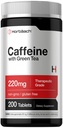 Horbäach Caffeine Pills 200 מ"ג עם תה ירוק | 200 טבליות | Vegetarian, non-GMO & Gluten Free
