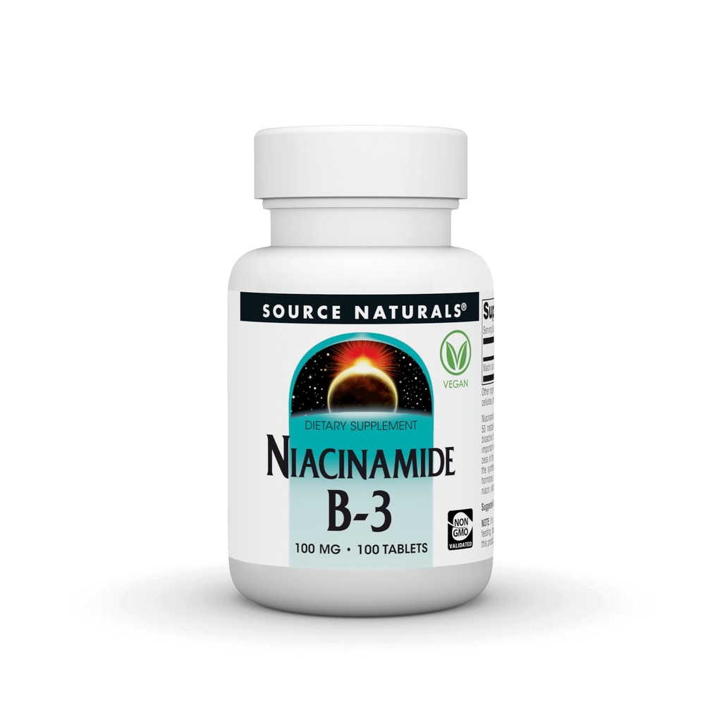 מקור Naturals Niacinamide B-3, 100 מ"ג תוספת - 100 טבליות