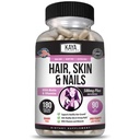 Kaya Naturals Hair Skin Nail קפסולות BIOTIN ויטמין B-12 A Folic Acid תומך, תוספי ויטמין תמיכה לשיער - 180 הרוזן