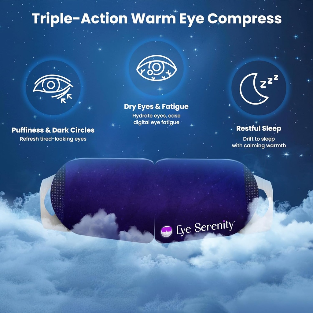Steam Eye Mask self-Heating Compress for Dry Eye, Fast Relief for Stye, Puffy Sensitive Eyes - Moist Heat Mask for Sleep, 15 Pack