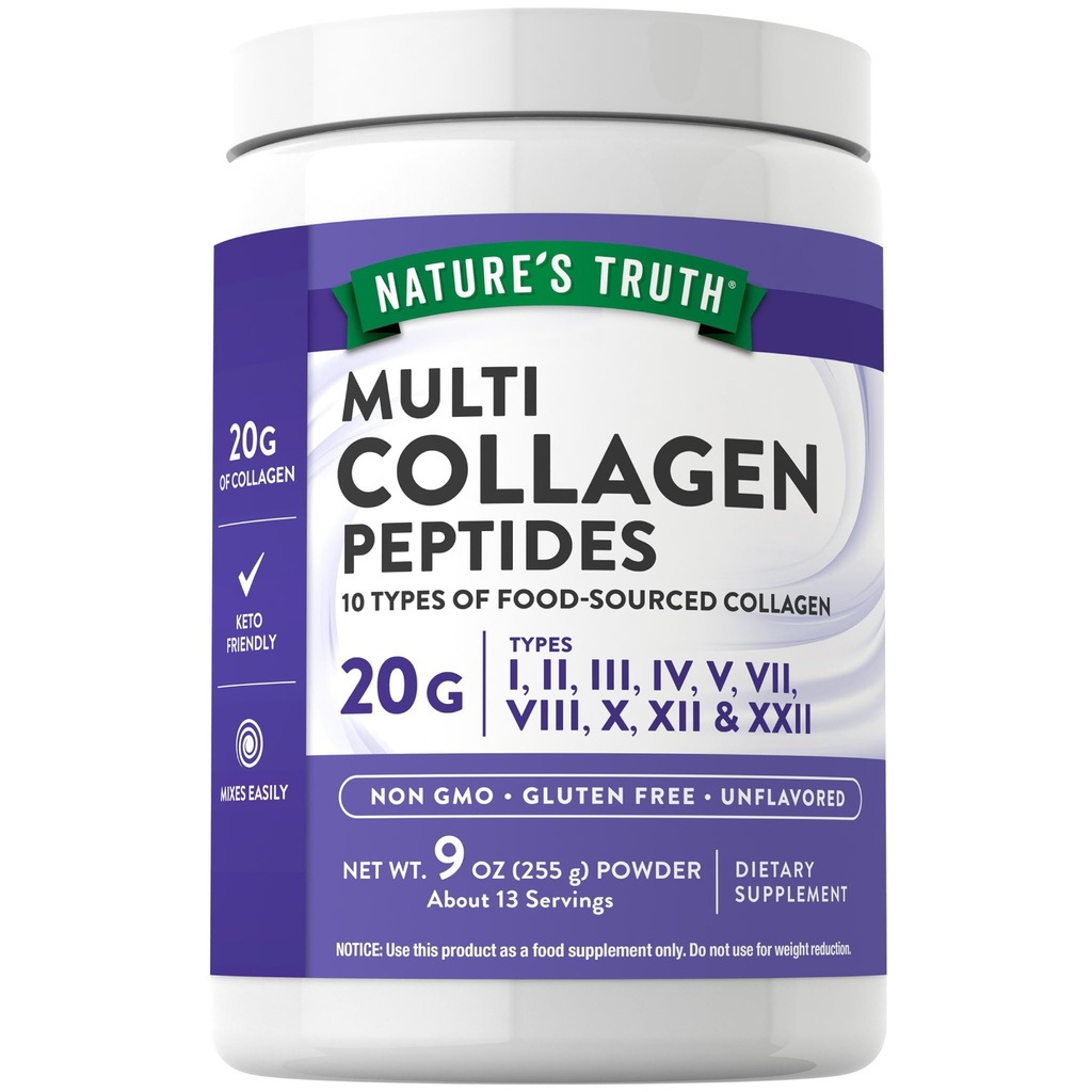 אבקת פפטיד של הטבע | 9 oz | Type I, II, III, V, X | Unflavored | Non-GMO & Gluten Free