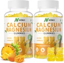 Calcium Magnesium Zinc Gummies עם ויטמין D3, ashwagandha תוסף - High Potency Enhanced Absorption - Pineapple Flavor-180 Count