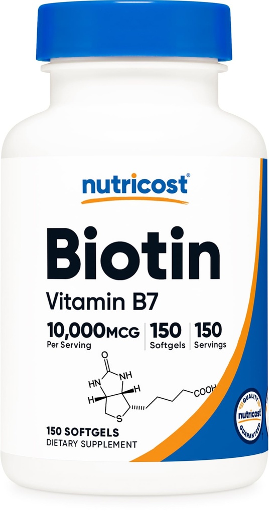 חומרים מזינים ביוטין (10,000mcg) 150 Softgels - Gluten Free, non-GMO
