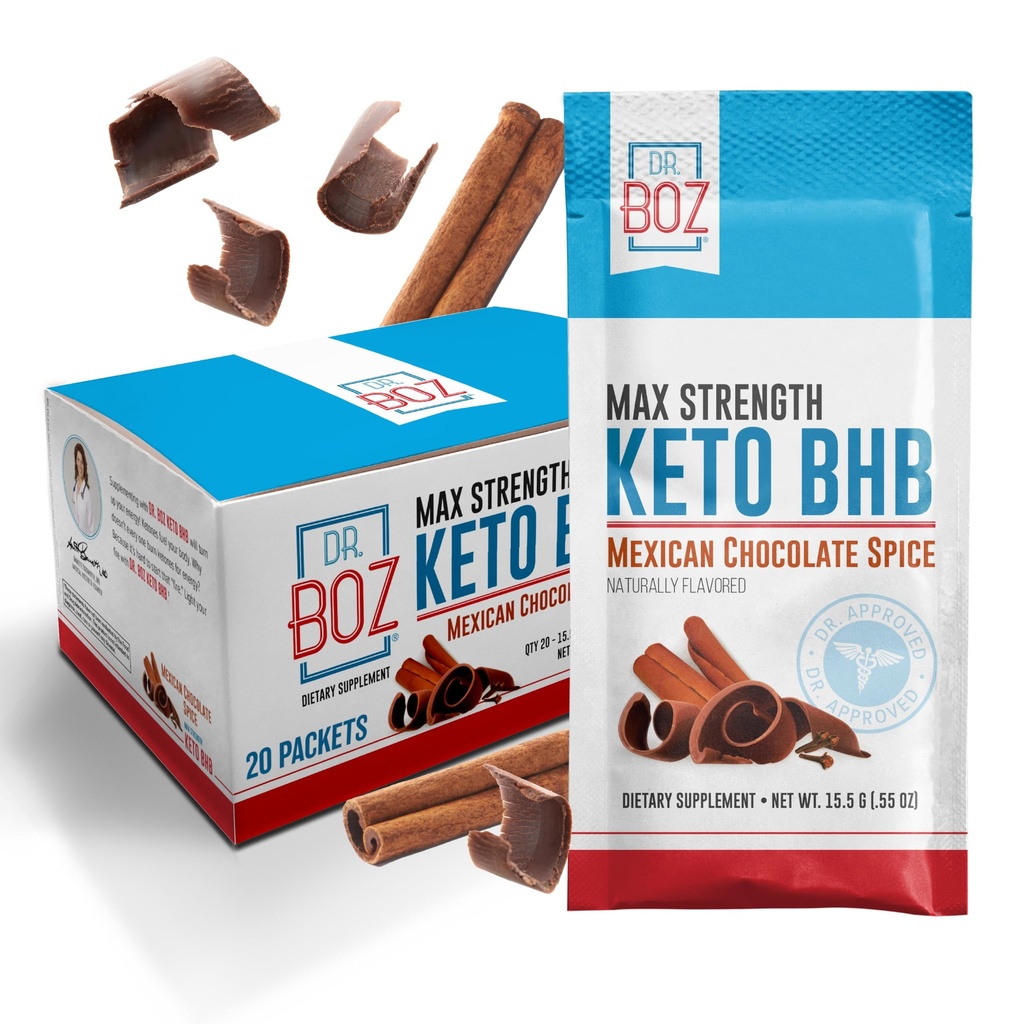 Dr. Boz - Keto BHB אבקת - תבלינים שוקולד מקסיקני, 20 משרתים - Ketones Drink - Energy & מופחת Cravings - מקס חיזוק תוספת - איכות נבדק - Made in the USA - 10.9oz (310g)