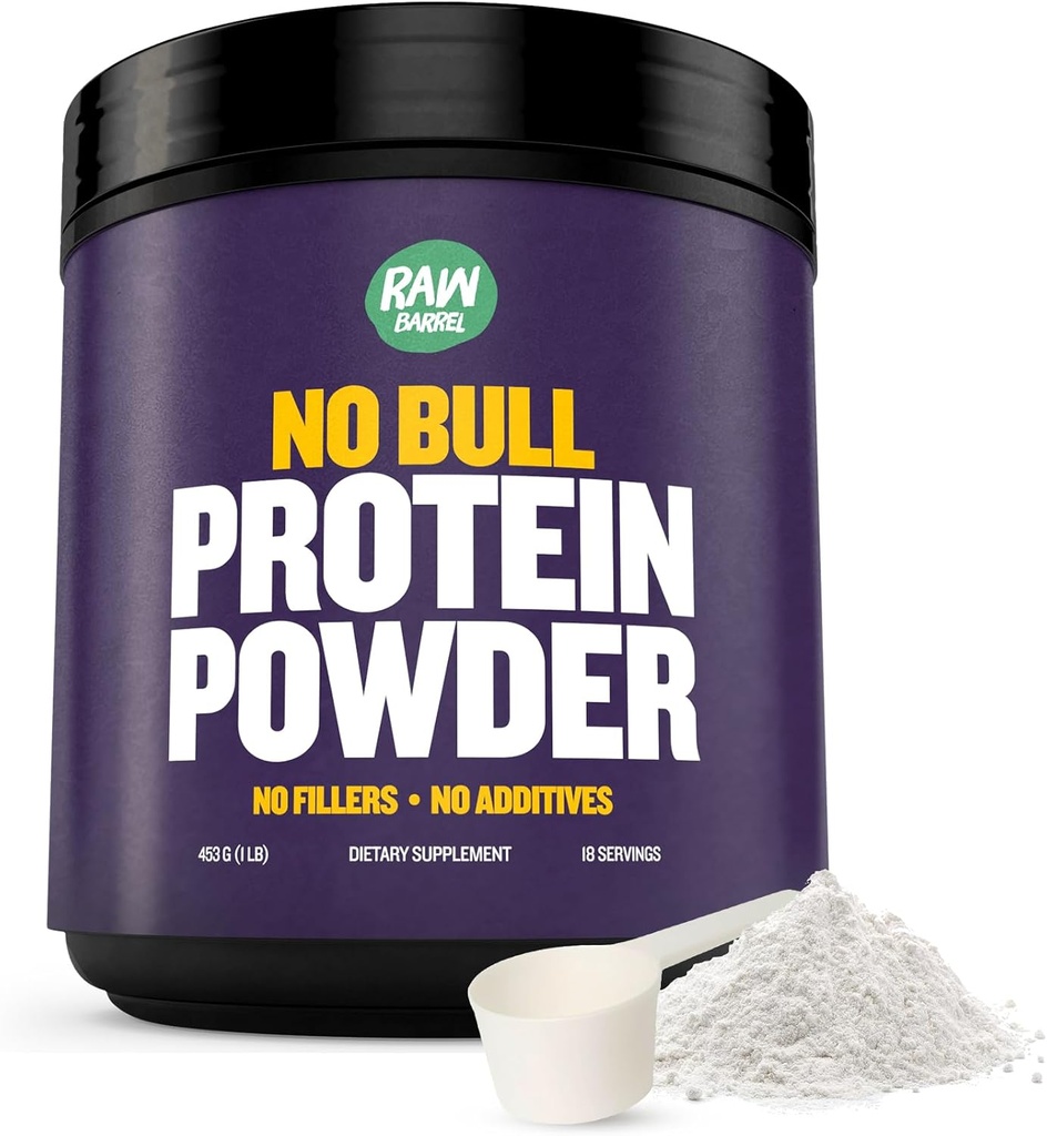 2lb No Bull Unflavored אבקת חלבון Whey טהור, מיידי תוסף Whey, חלבונים גבוהים, פחמימות נמוכה, No Fillers, No Additives, Flavorless