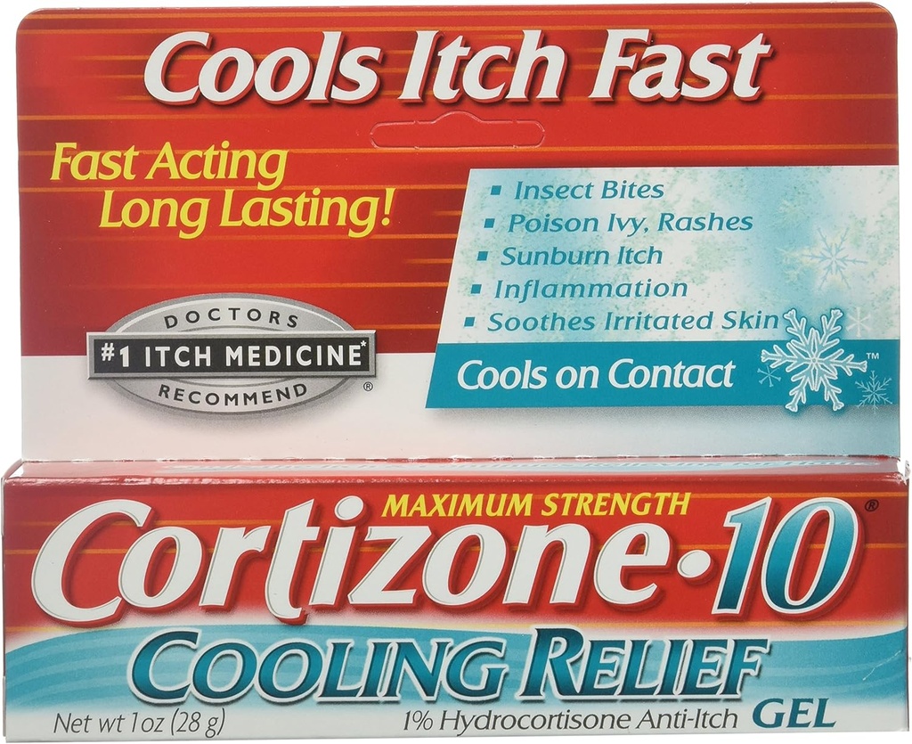 קורטיזון 10 Cooling Relief Anti-Itch Gel 1 oz (Pack of 3)