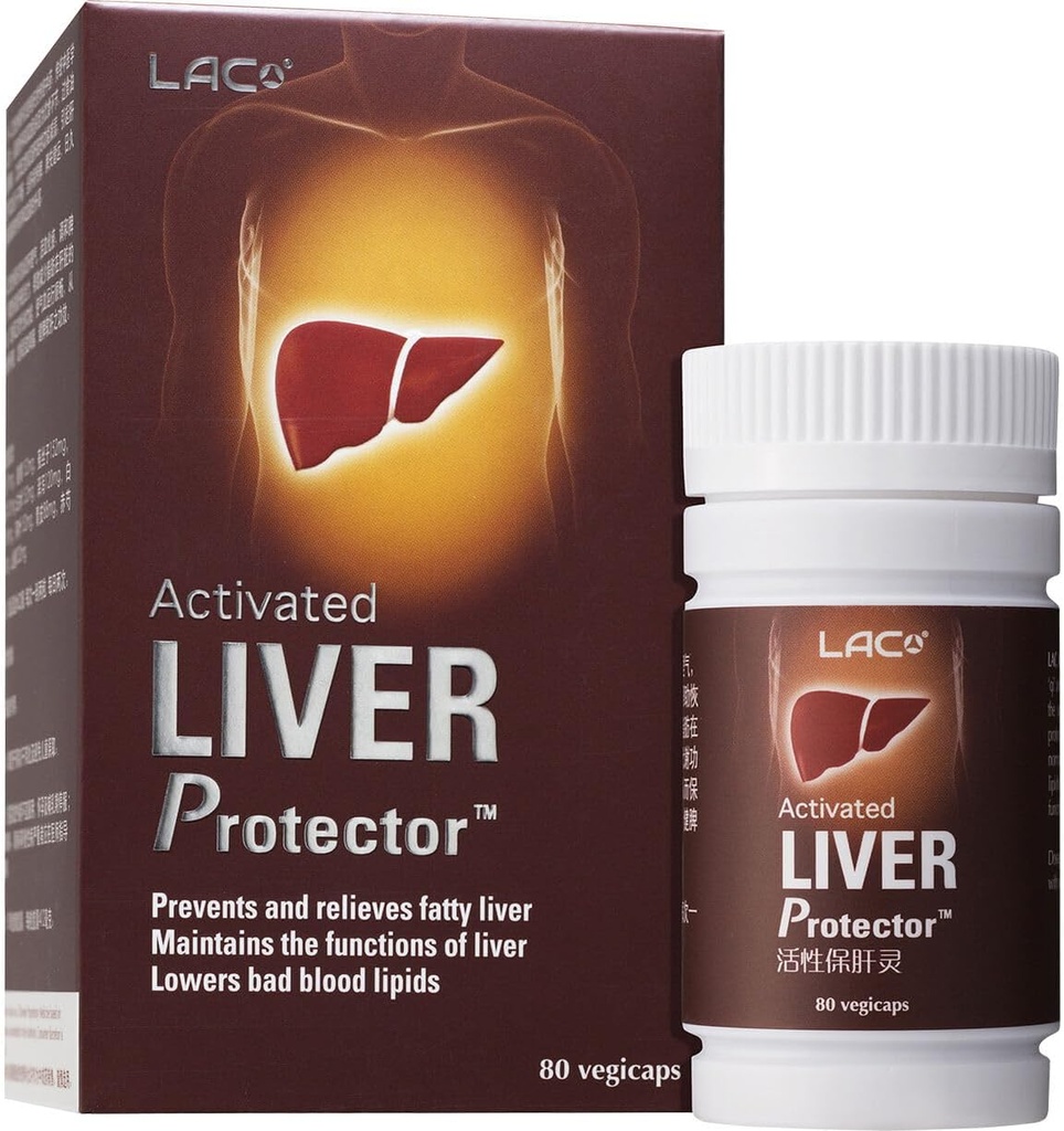 LAC הפעיל את ® Liver ProtectorTM | TCM Herbs | תוספת צמח סיני מסורתי | Protects Liver Health & מספק תמיכה שומנית דם (80 vegicaps)